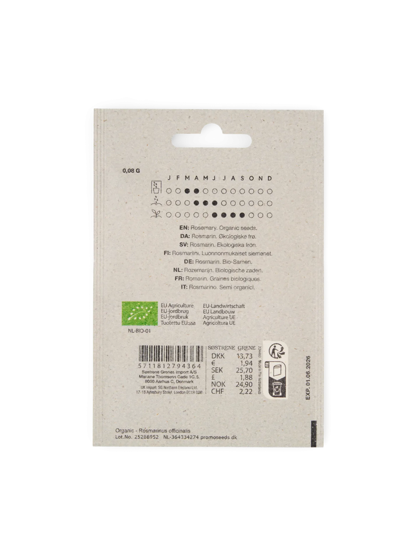 Outlet Søstrene Grene Schweiz Bio-Rosmarinsamen Green