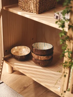 New Søstrene Grene Schweiz Dekorative Kokosnussschale Blue