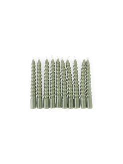 Sale Søstrene Grene Schweiz Gedrehte Kerzen 10 Cm 10 Stck. Moss Green