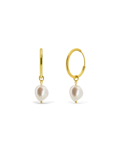 Best Søstrene Grene Schweiz Pearl Drop Hoops Gold