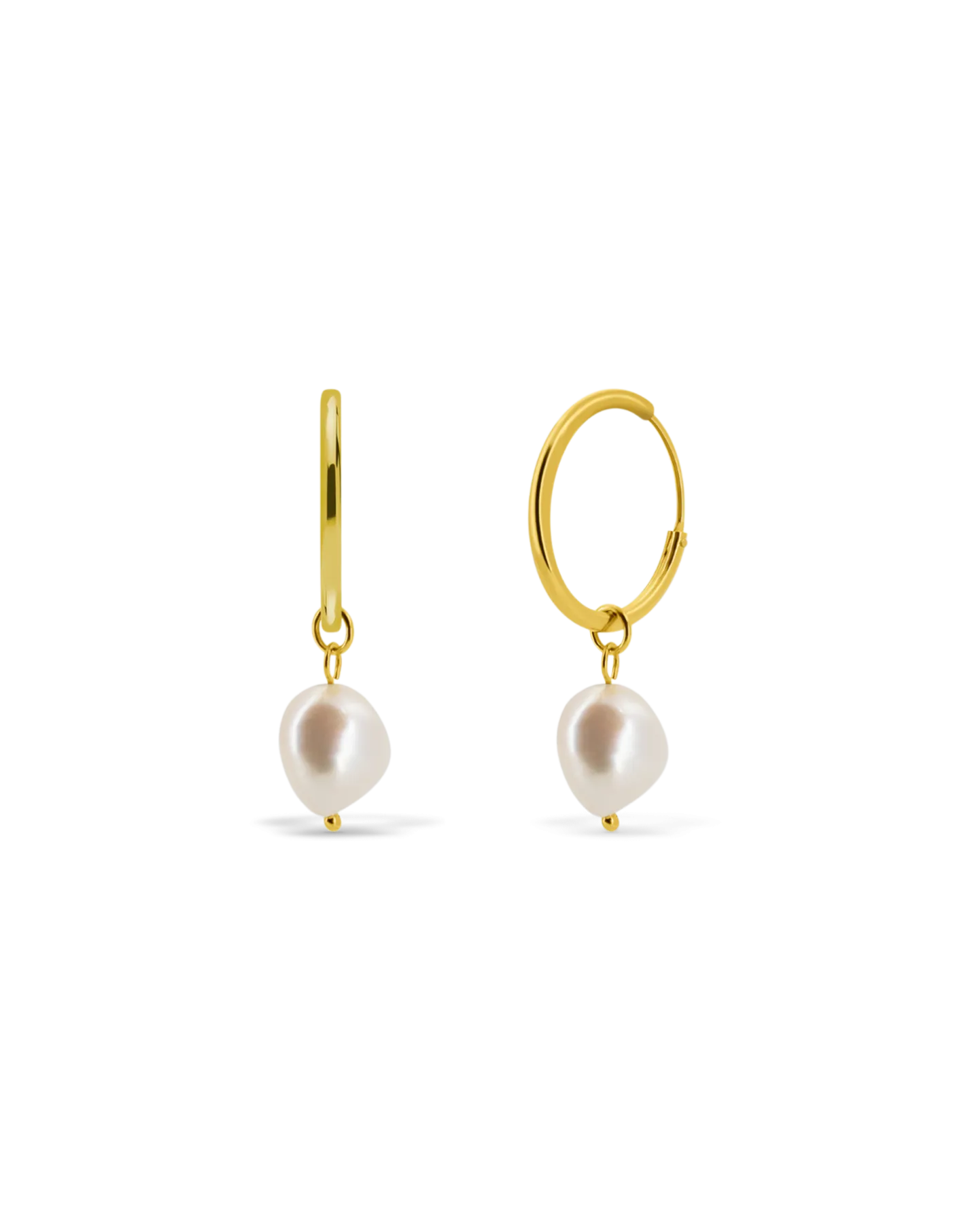 Best Søstrene Grene Schweiz Pearl Drop Hoops Gold