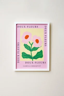 Søstrene Grene Schweiz Poster Deux Fleurs Pink A4 Cherry Red