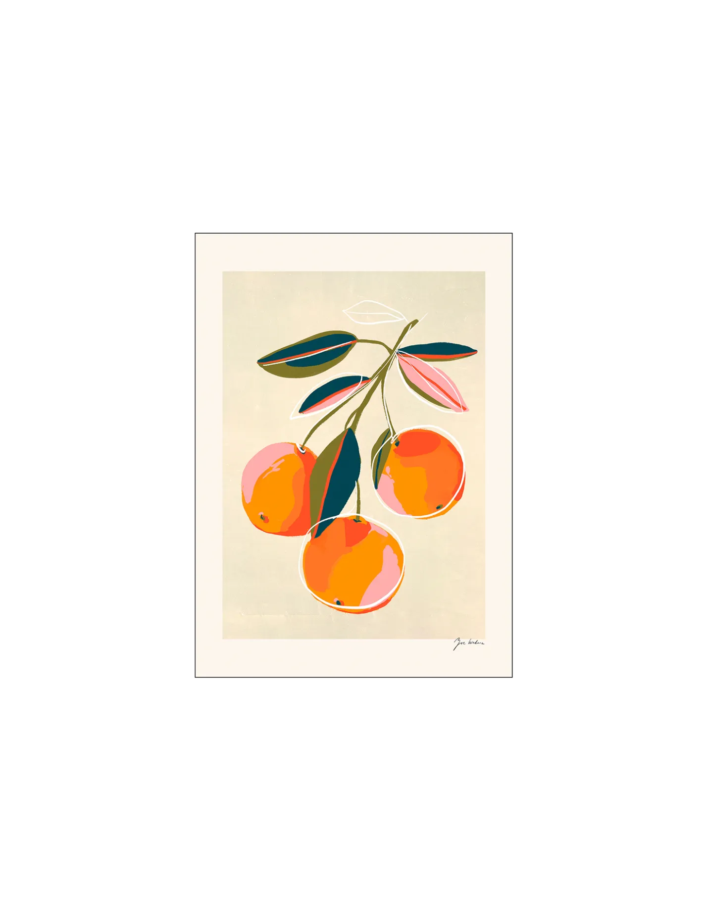 Hot Søstrene Grene Schweiz Poster Oranges A4 Peach