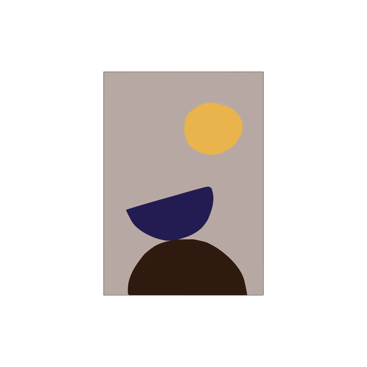 Outlet Søstrene Grene Schweiz Poster Organic Shapes 07 A3 Warm Grey