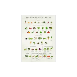 New Søstrene Grene Schweiz Poster Seasonal Vegetables 50 X 70 Multi