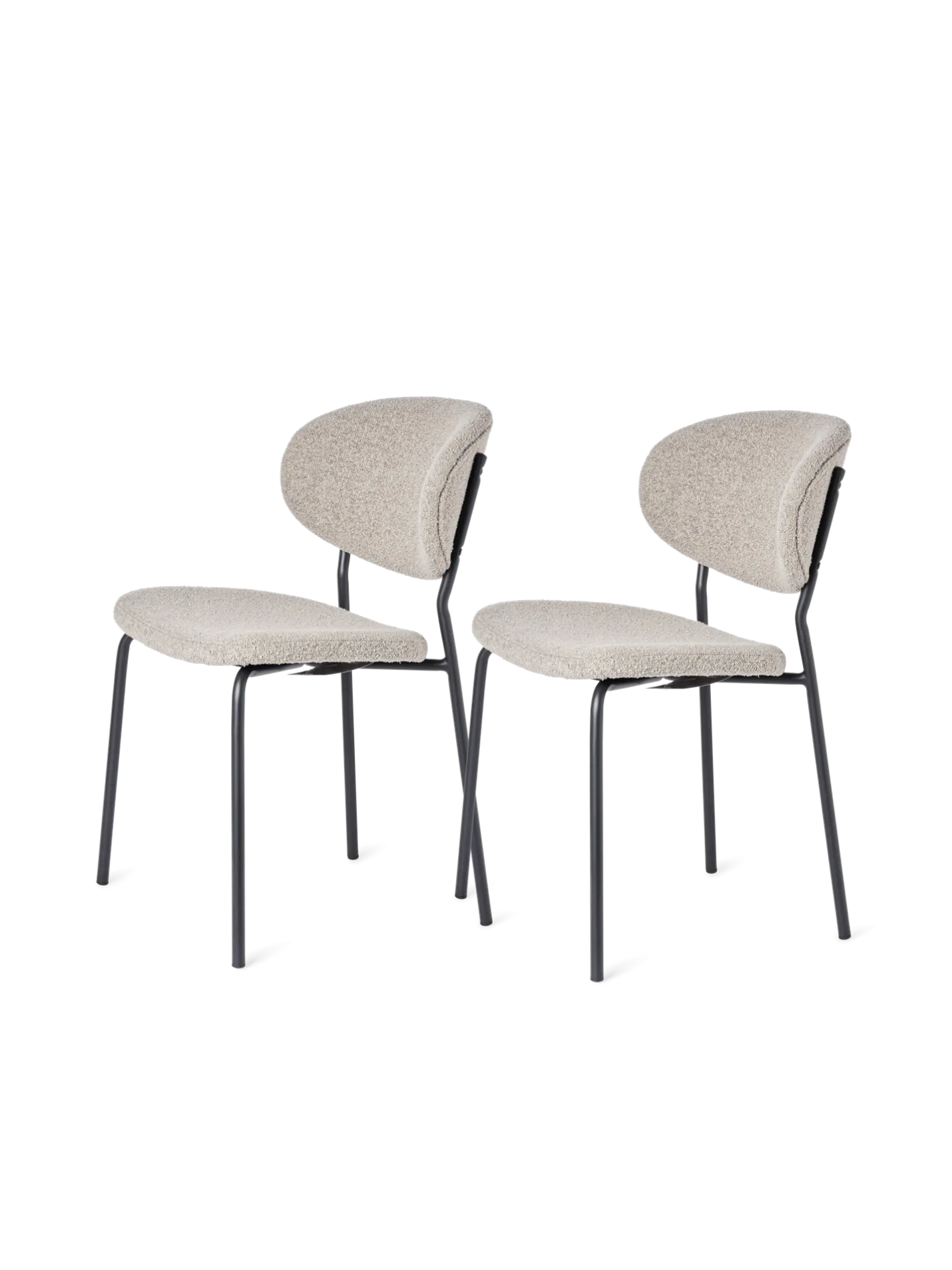 Hot Søstrene Grene Schweiz Stuhl Mit Bouclé-Stoff 2er-Pack Grey