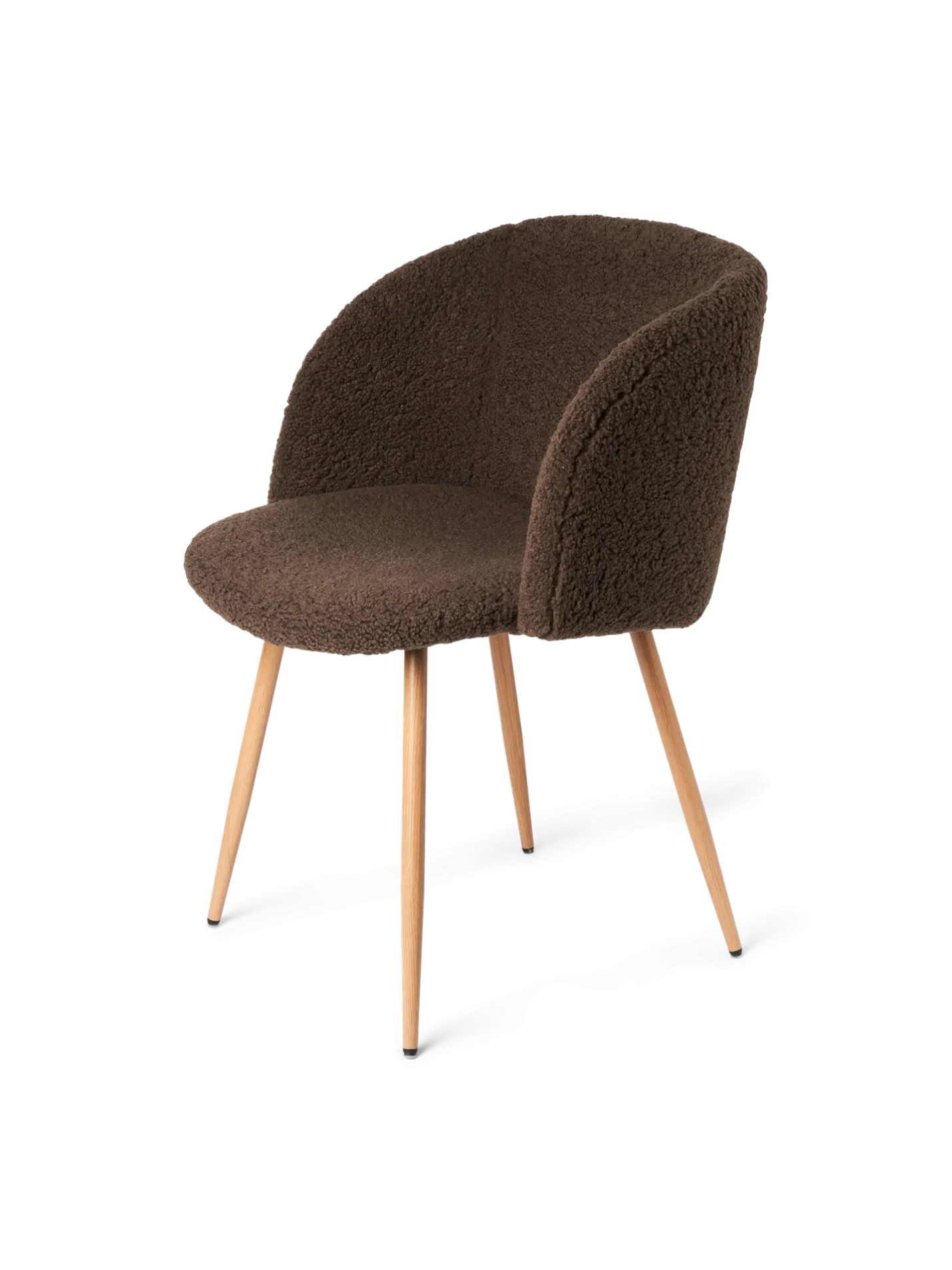New Søstrene Grene Schweiz Stuhl Mit Teddystoff-Bezug Dark Brown