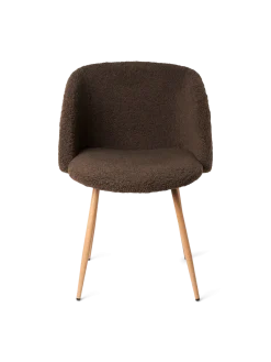 New Søstrene Grene Schweiz Stuhl Mit Teddystoff-Bezug Dark Brown